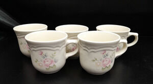 Pfaltzgraff Tea Rose Set Of 5 Coffee Mugs